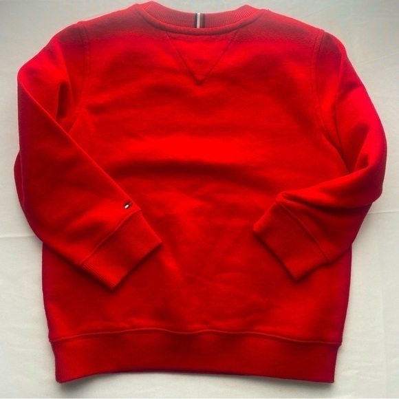 Tommy Hilfiger Boys Logo Red Sweatshirt Size XS 4-5 Valentine Red ❤️ - Picture 5 of 8
